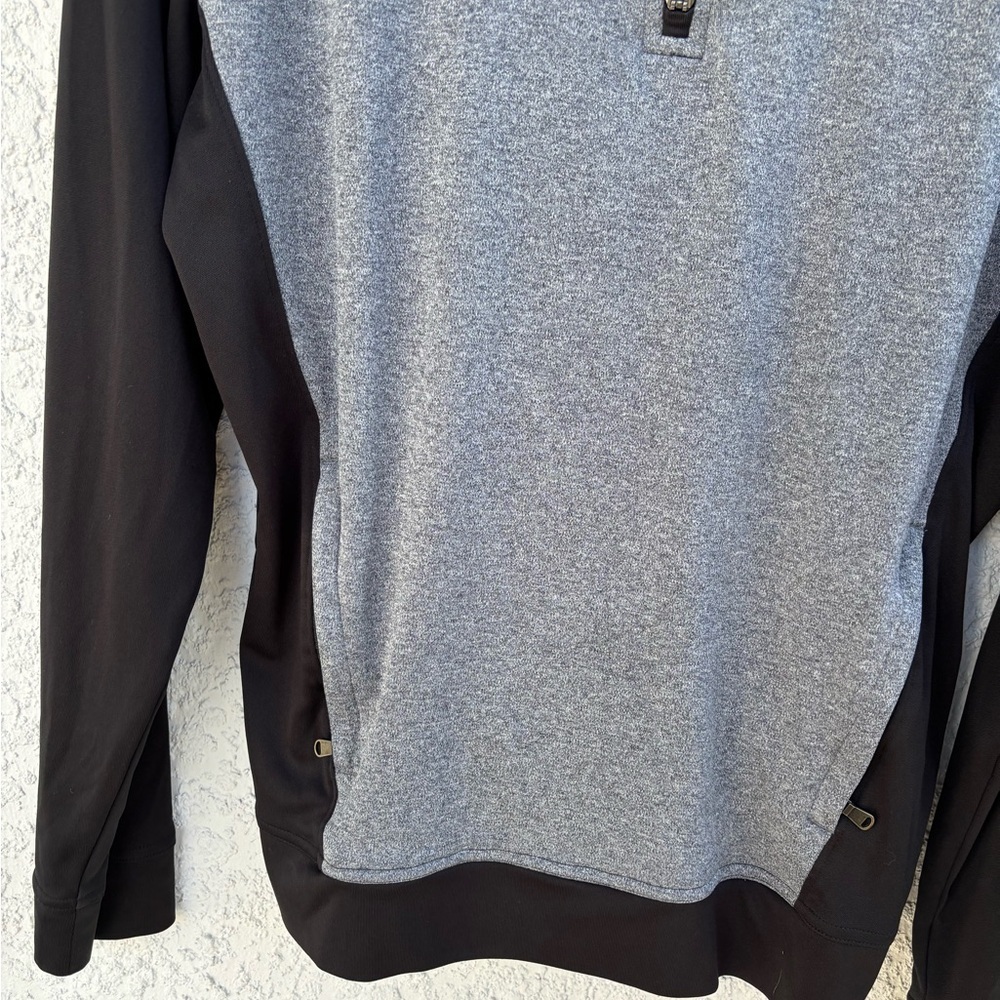 Gray and Black Lightweight Shirt‎ Jacket with Quarter-Zip - Picture 5 of 7
